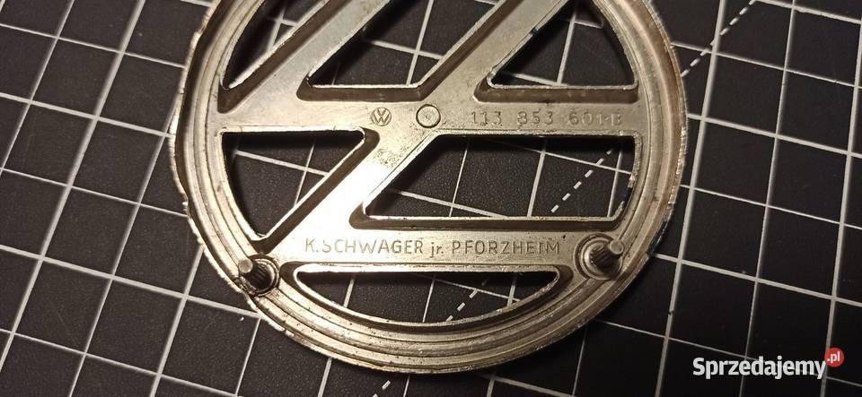 Emblemat maski znaczek VW garbus sprzed 1976