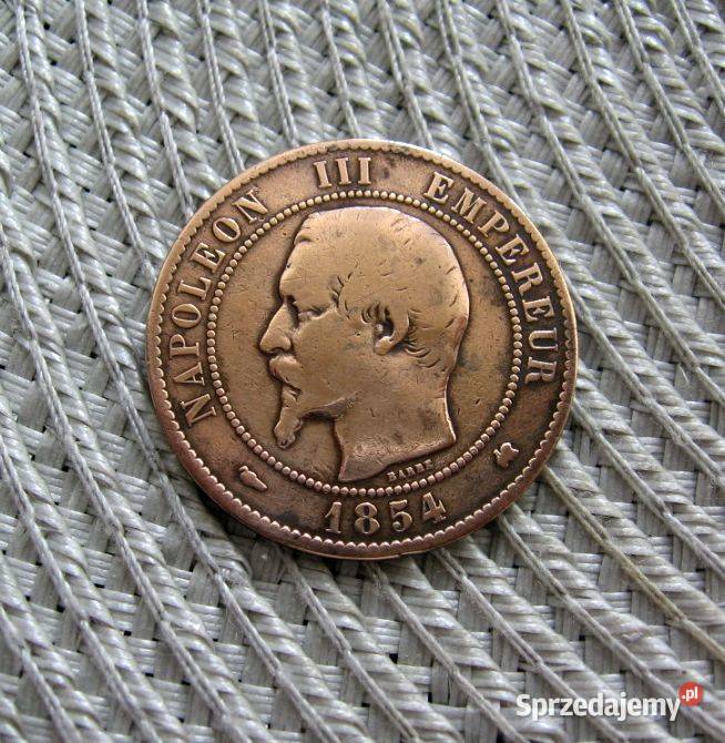 Francja 10 Centimes 1854r K Napoleon III Kalisz