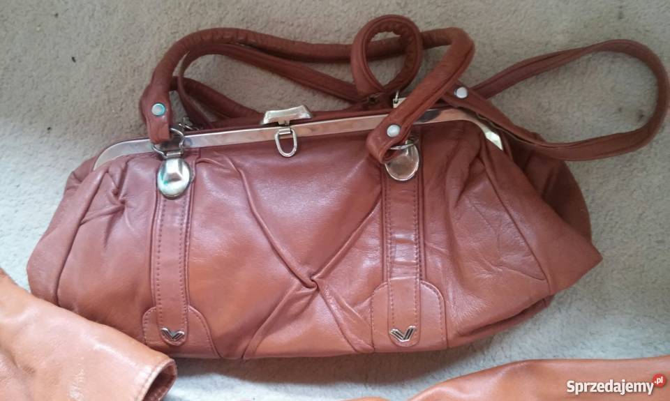 komplet skorzany kurtka spudnica torebka Łódź