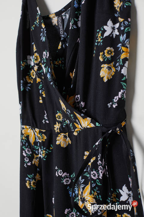 Sukienka HM czarna żółte kwiaty 46 3XL plus size Rozmiar 46 Spódnice i sukienki Szczecin sprzedam