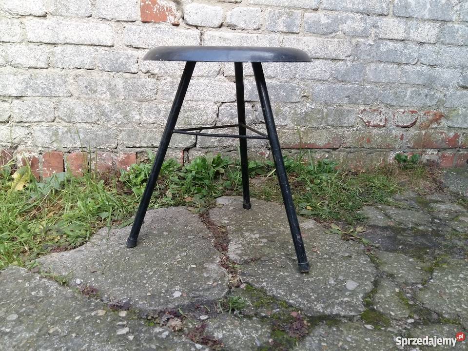 Taboret design lata 60te oryginał siedzisko 34cm Kościan sprzedam