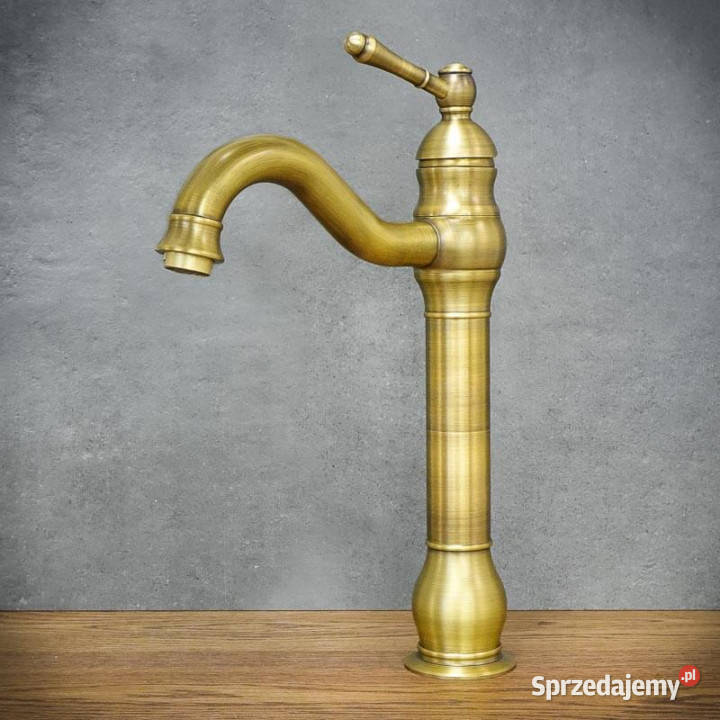 Bateria umywalkowa stojąca antyczny mosiądz świętokrzyskie