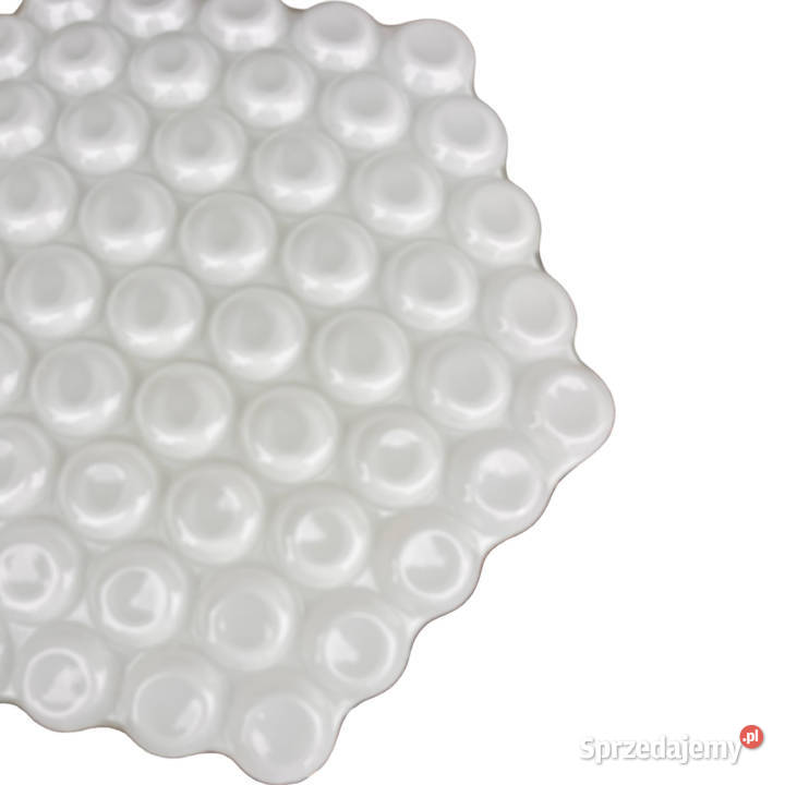 Duży sześciokątny trójwymiarowy mlecznobiały