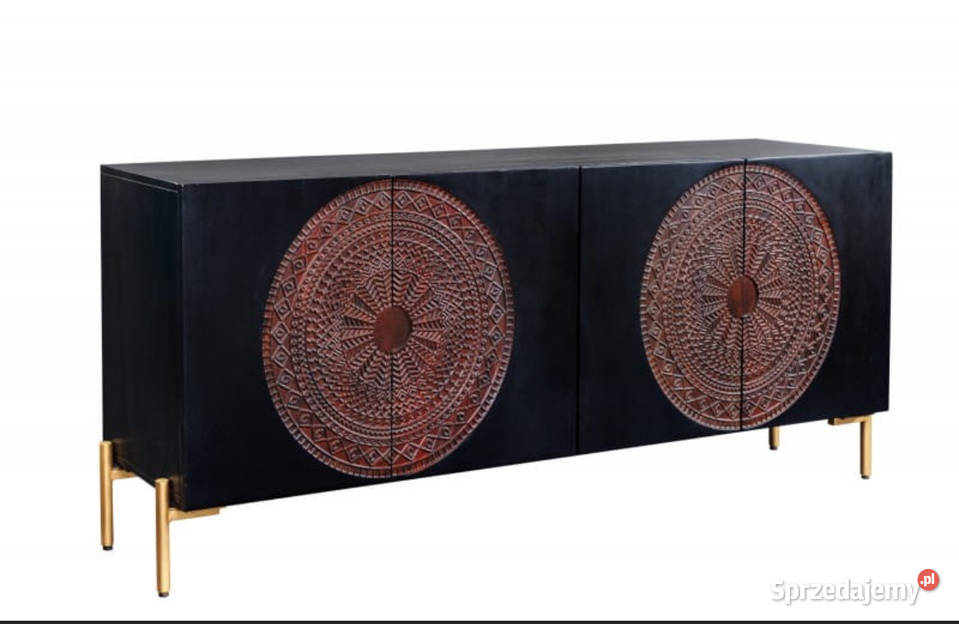 Komoda MANDALA czarna drewno mango 177cm Rzeszów