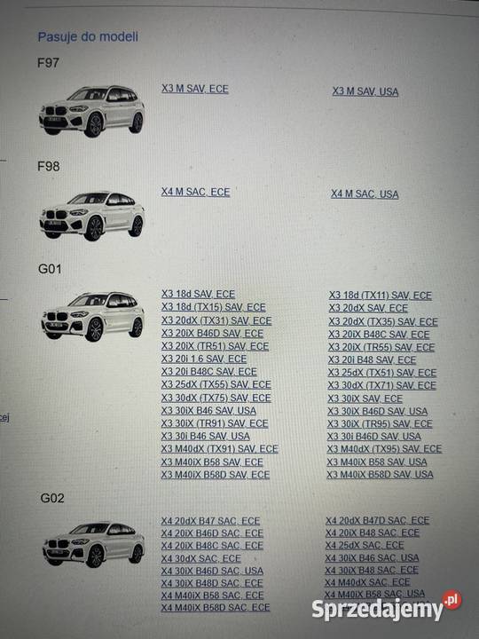 BMW X3 X4 G01 G02 F97 F98 Listwa drzwi lewy tył Warszawa