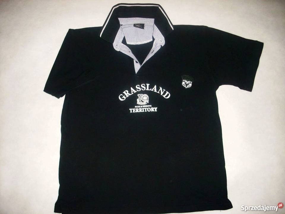 Drifter Czarna koszulka polo Nadruk Naszywka L Odzież codzienna sprzedam