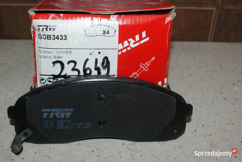 GDB3433 TRW KLOCKI HAMULC KIA CARNIVAL II 0306 Części samochodowe mazowieckie Białobrzegi
