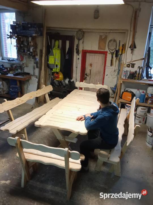 stół komplet ogrodowy ławy wypoczynkowy