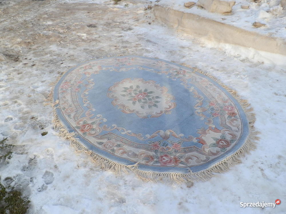 Dywan wełniany tkany owalnyelipsa