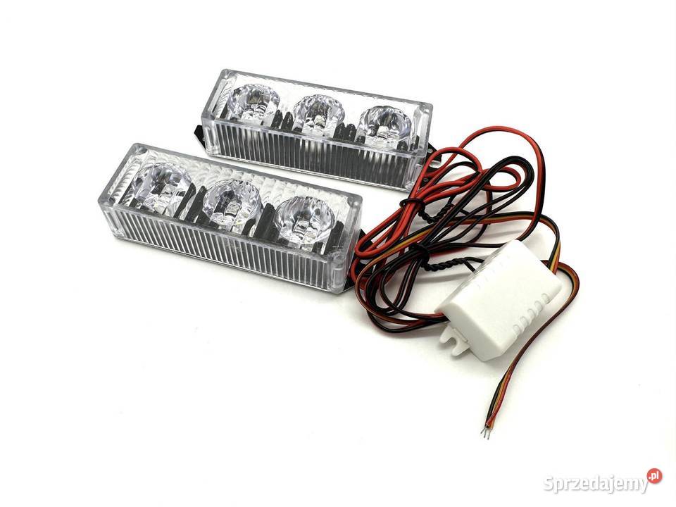 Lampa ostrzegawcza LED stroboskop biały 12V 2
