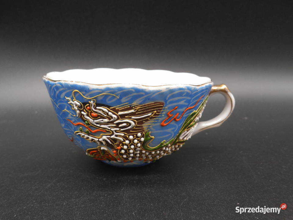 Japońska filiżanka dragonware porcelana smocza Porcelana i szkło