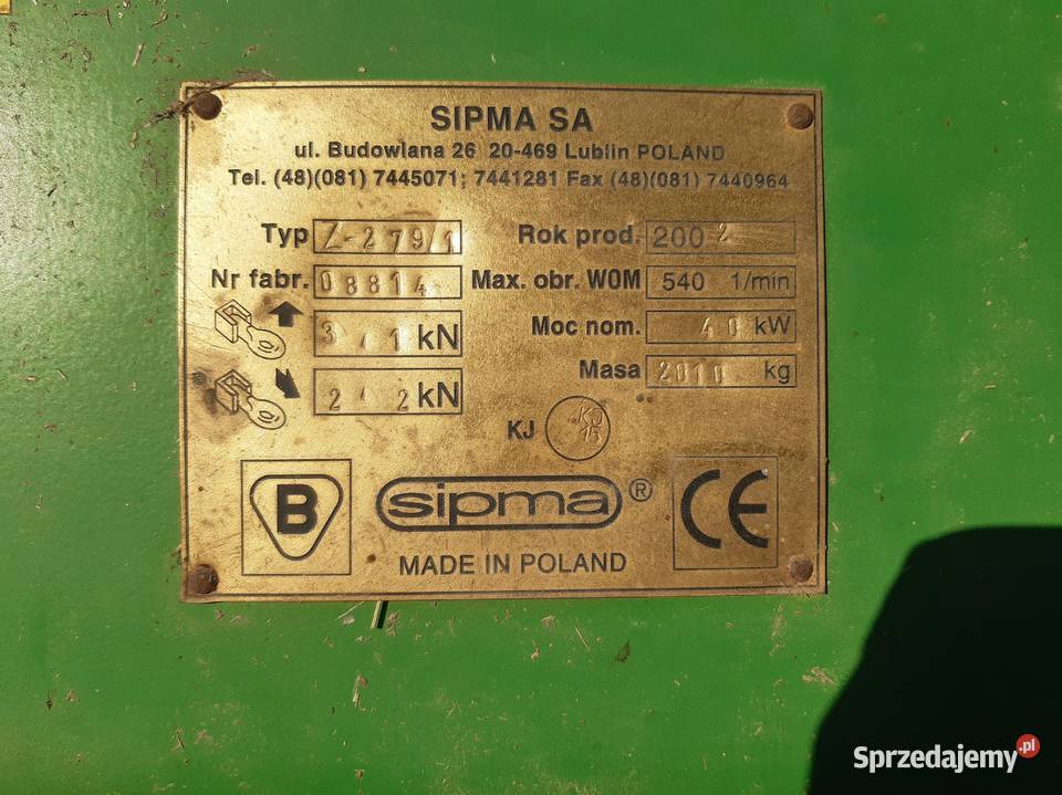 prasa Sipma Z2791 Farma Sipma podlaskie Perlejewo