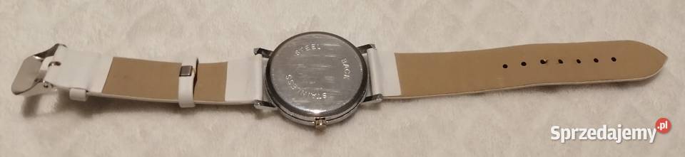 Zegarek damski biały srebrny bez cyfr 39mm 235