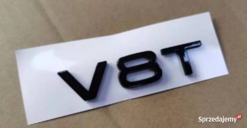 NOWY znaczek połysk V8T czarny srebrny Zamość sprzedam