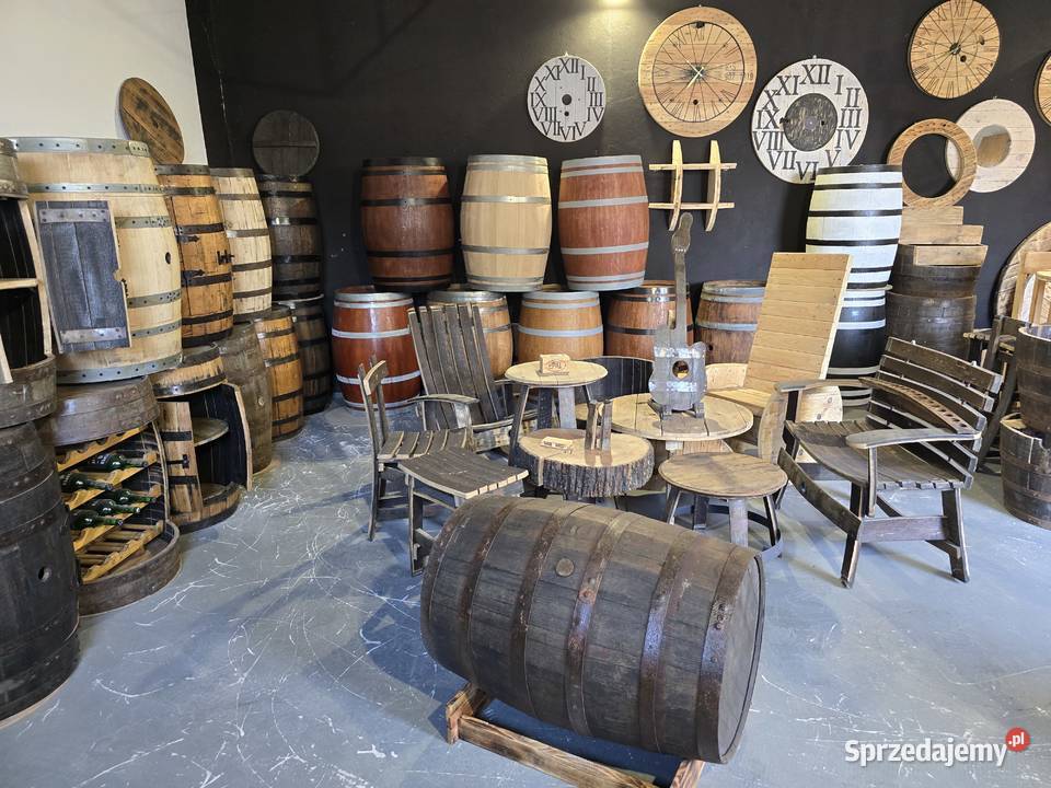 Beczka dębowa dekoracja szczelna winie BECZKI