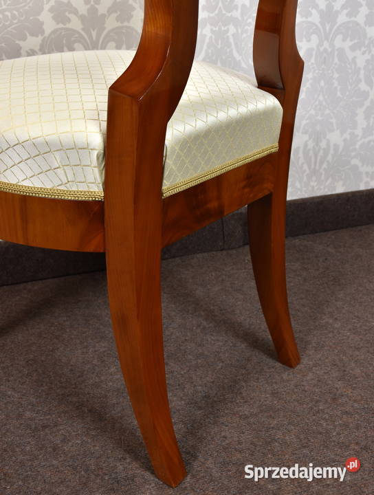 Dwa krzesła biedermeier czereśnia kopie politura Swarzędz