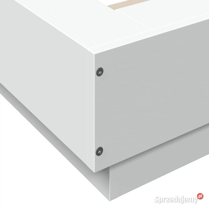 Rama łóżka z LED biała materiał drewnopochodny Łóżka Warszawa
