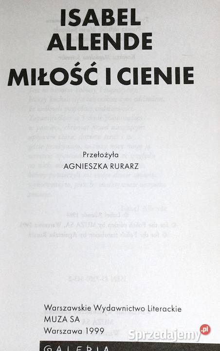 Miłość i cienie Isabel Allende Chełm