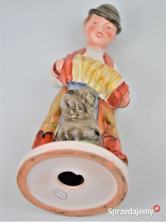 Harmonista z psem Keramia Iparmuvsz Węgry Porcelana i szkło Porcelana i szkło Warszawa