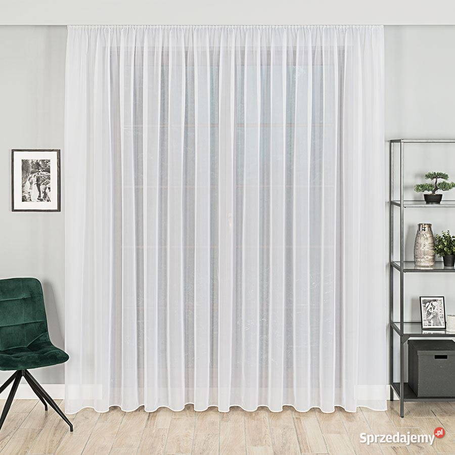 Firana szyta na taśmie z woalu gładkiego na dole śląskie Zabrze