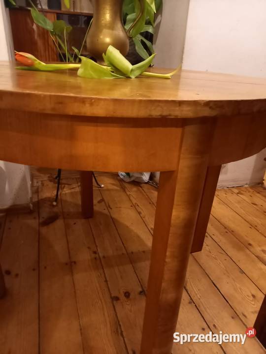 Stół okrągły prl rozkladany solidny