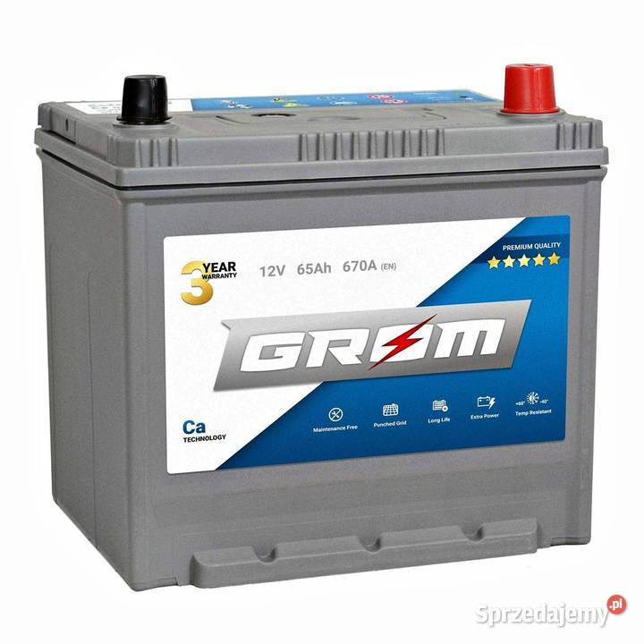 Akumulator GROM Premium 65Ah 670A Japan Prawy Białystok