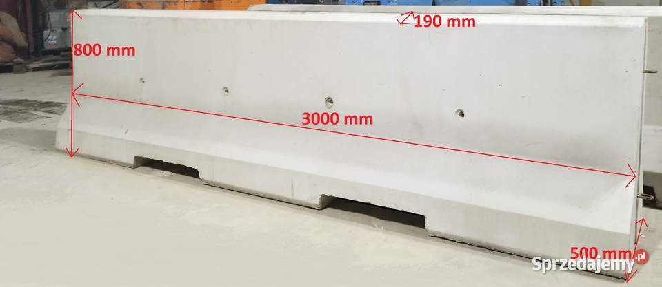 Bariery drogowe betonowe dwustronne 4m śląskie Dąbrowa Górnicza