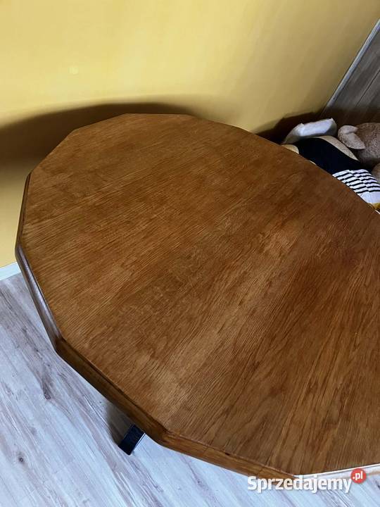 Stół dębowy na solidnej nodze OPIS Turek sprzedam