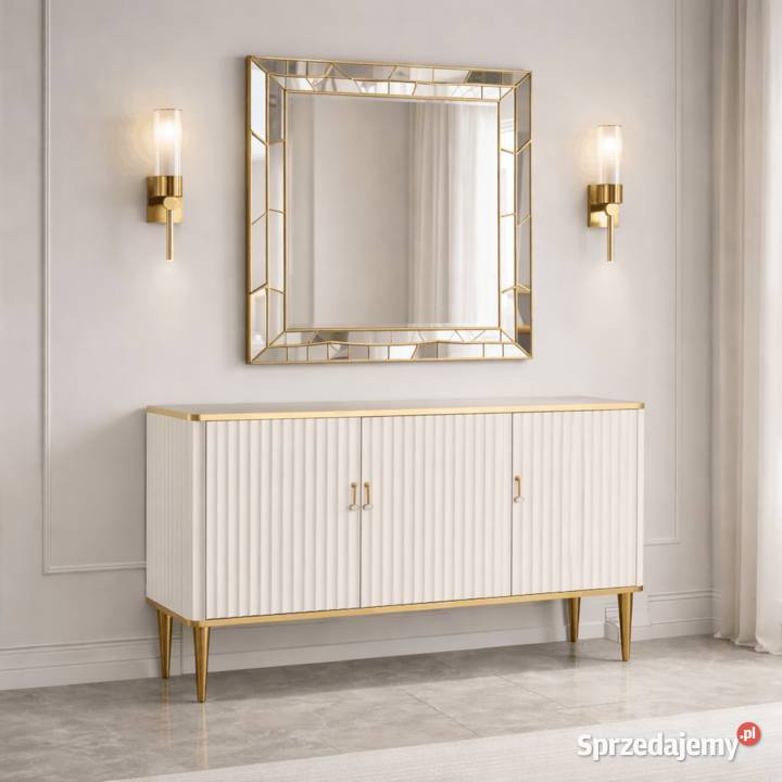 Złota komoda ryflowana Agi 160x40x87 Golkowice