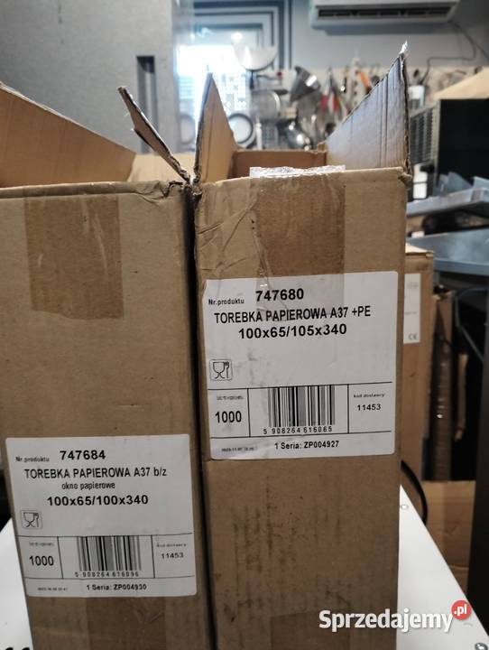 Torebki szare z okienkiem 340x105 Słupia Kapitulna