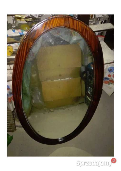 Lustro w drewnianej ramie drewniana rama brąz łódzkie Łódź sprzedam