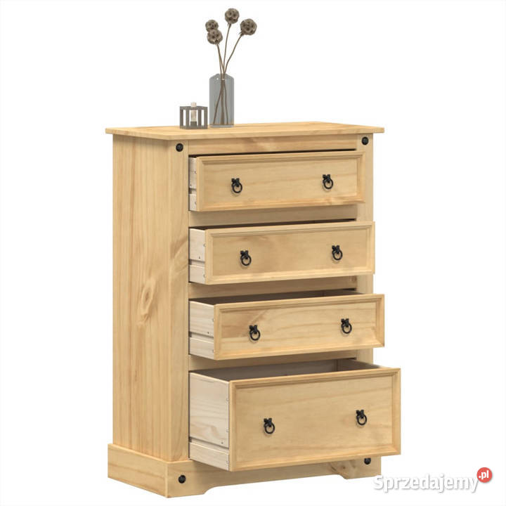 Komoda Corona 80x43x114 lite drewno sosnowe Warszawa
