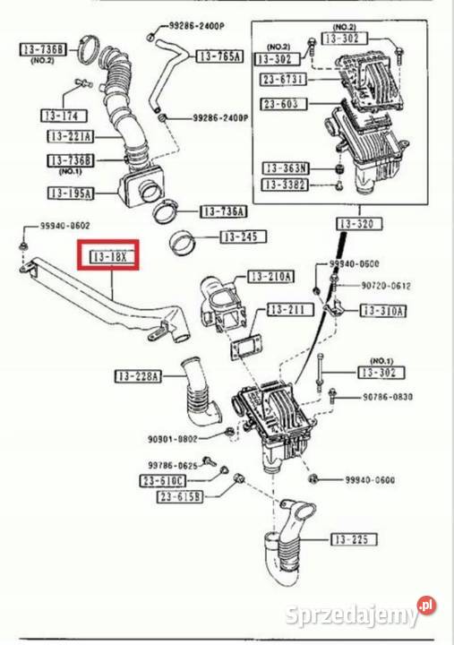 RURA DOLOT POWIETRZA MAZDA 323 9004 16 ORYGINAŁ