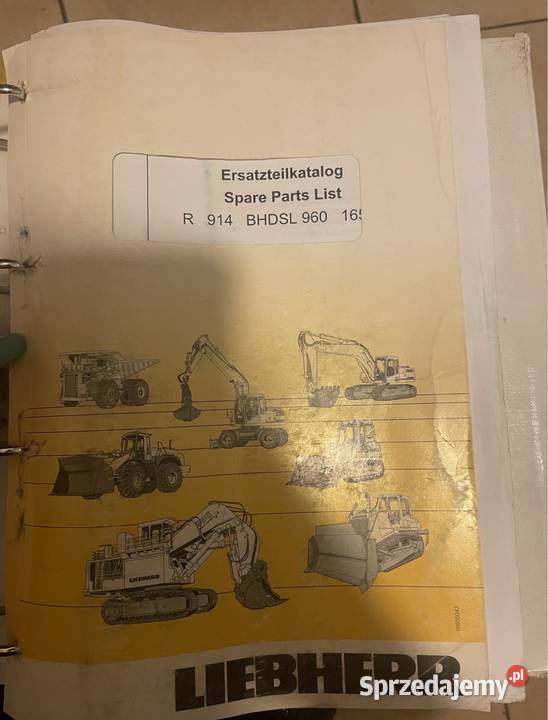 Katalog części zamiennych liebherr koparka Chełmiec
