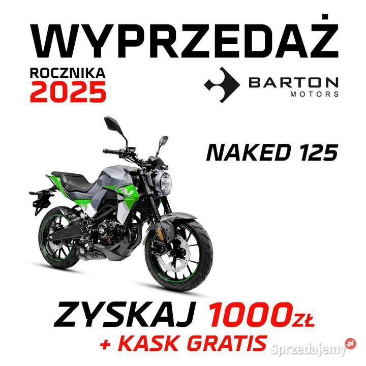 Barton Naked 125 Kask Rejestracja Raty 5Biegów Kobiele Wielkie sprzedam