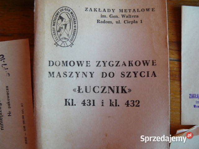 Dokumenty do starej maszyny do szycia Lucznik Antykwariat Rzeszów