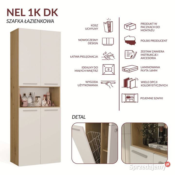 Szafka łazienkowa NEL 1K DK