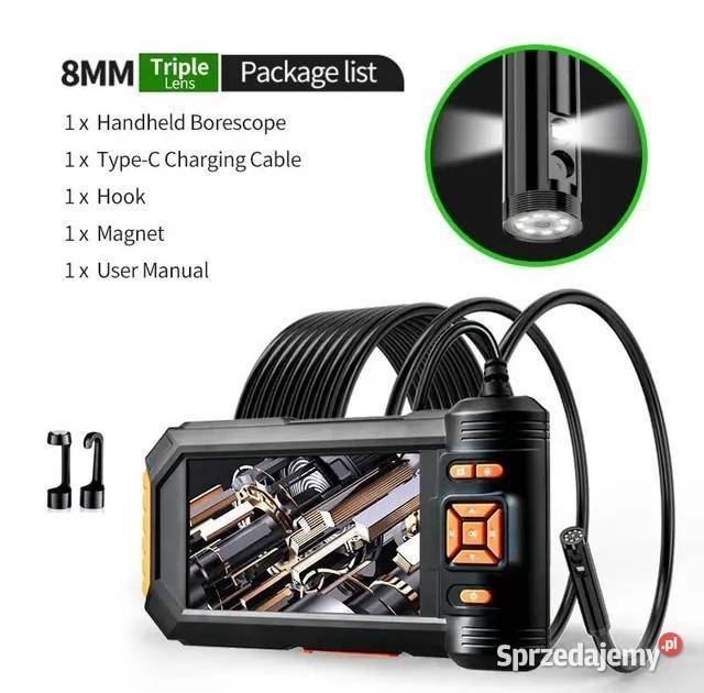 Endoskop z 3 kamerami 2 metry 8mm z wodoodporną Wrocław sprzedam