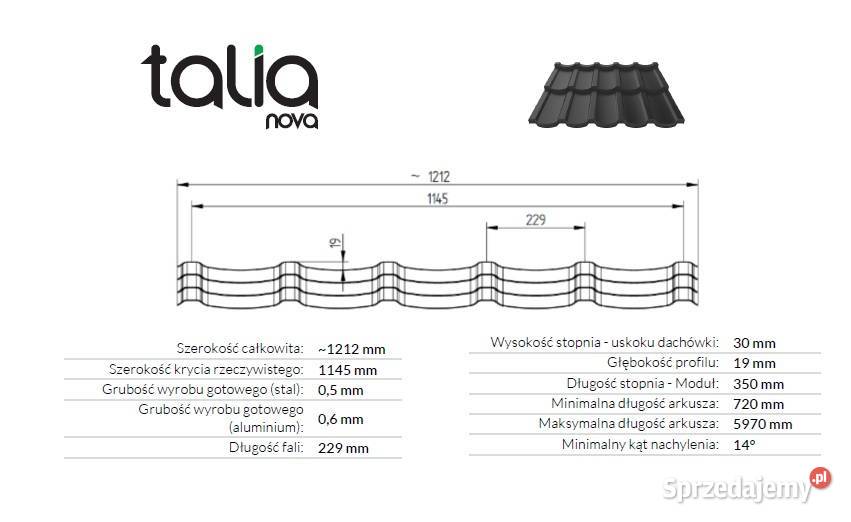 Blachodachówka 2 modułowa TALIA Nova MAT TK Augustów