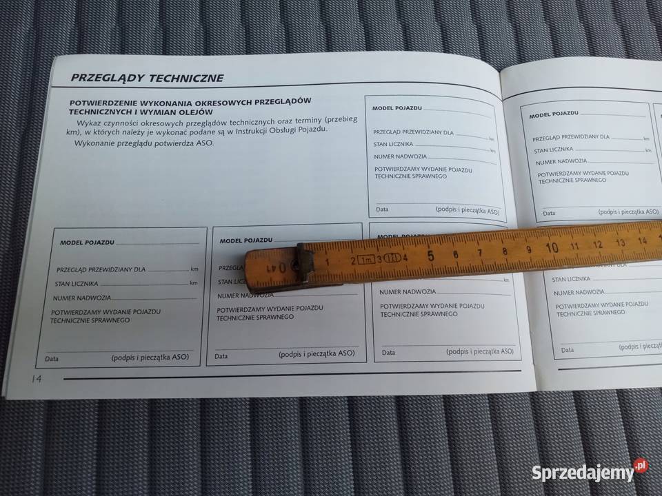 FIAT 2003 Polska Książka Gwarancyjna Serwisowa Łódź