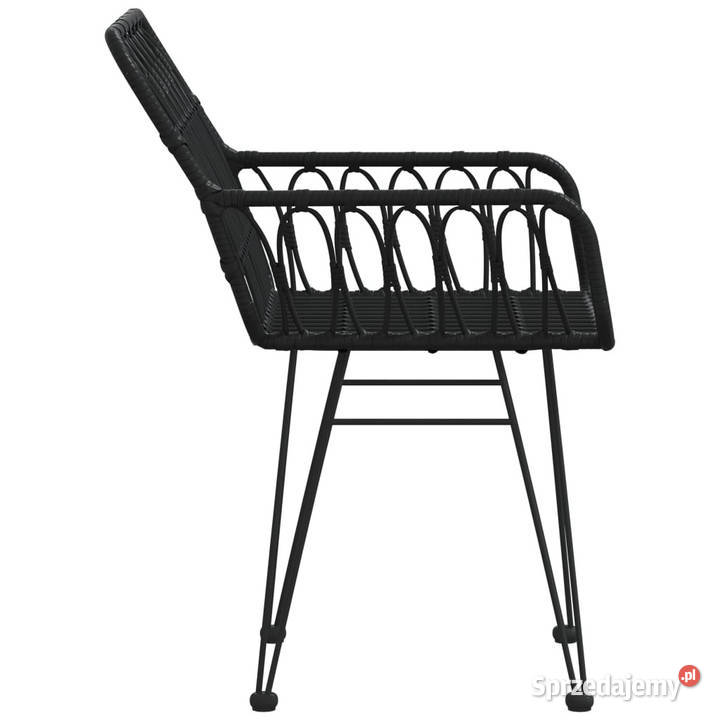 Krzesła ogrodowe 2 czarne 56x64x80 rattan PE