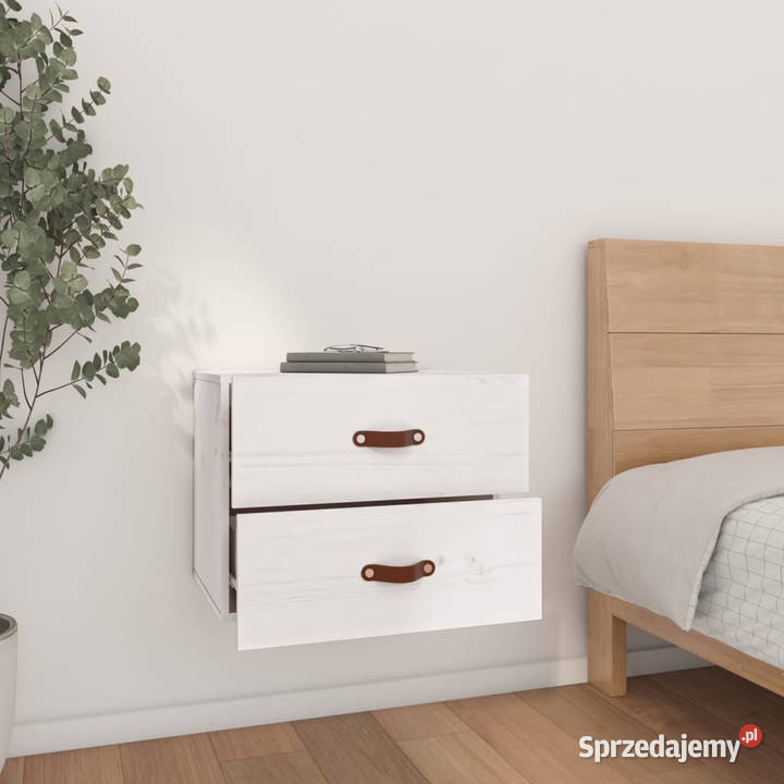 Szafki nocne wiszące 2 50x36x40 biały WM820979 Pozostałe mazowieckie Warszawa