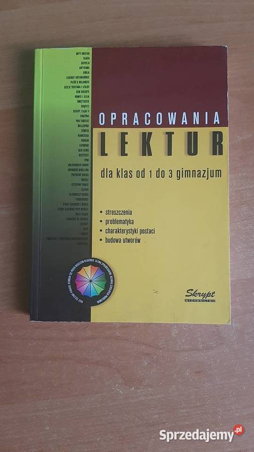 Opracowania lektur dla klas od 1 do 3 gimnazjum