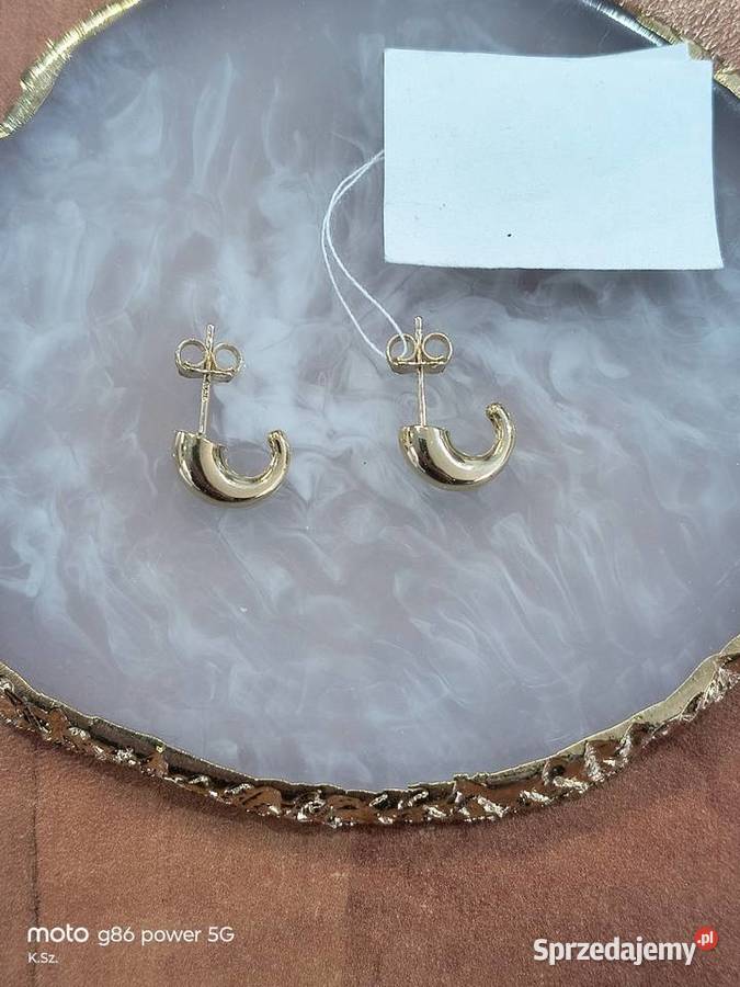 Złote Nowe kolczyki na sztyfcie wys11mmpr375 złoto Wałcz