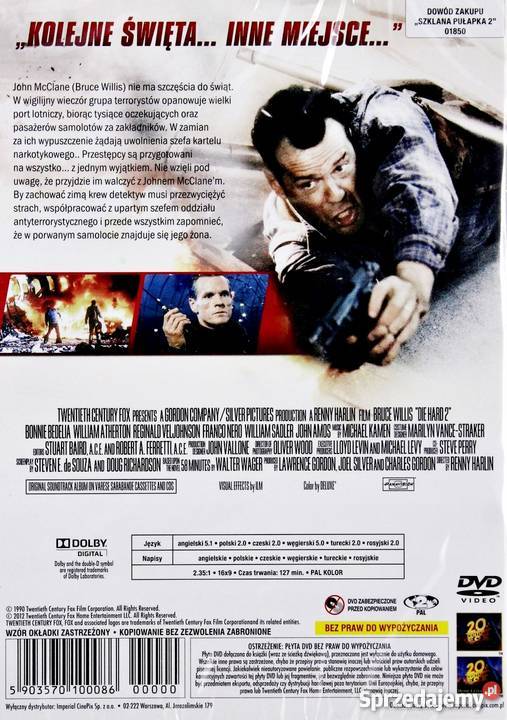 SZKLANA PUŁAPKA 2 BRUCE WILLIS DVD Kalisz sprzedam