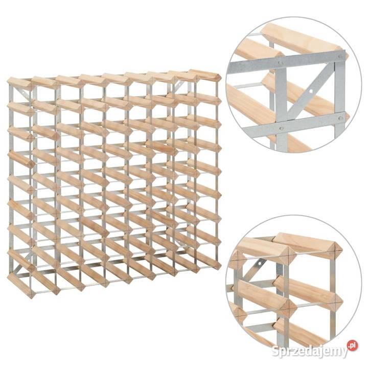 vidaXL Stojak na 72 butelki wina lite drewno
