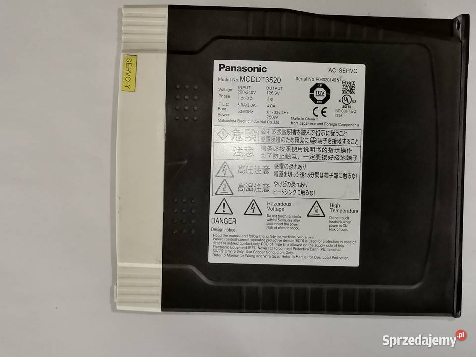 AC SERVODRIVE MCDDT3520 Panasonic Dragacz sprzedam