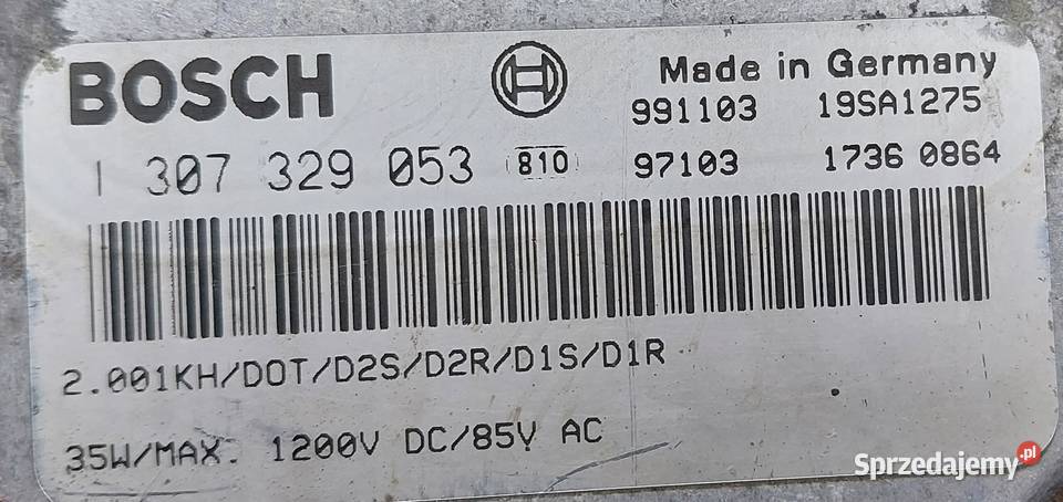 PRZETWORNICA BOSCH OPEL VECTRA B LIFT 1307329053 Części samochodowe Mielęcin