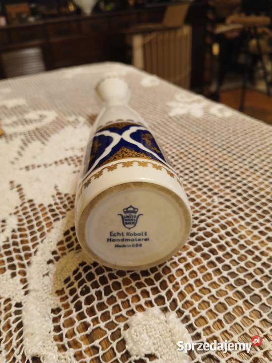 Wazonik porcelanowy Echt Kobalt Handmalerei Porcelana i szkło Łódź