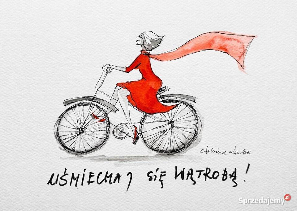 Uśmiechaj się wątrobą akwarela z dodatkiem Katowice